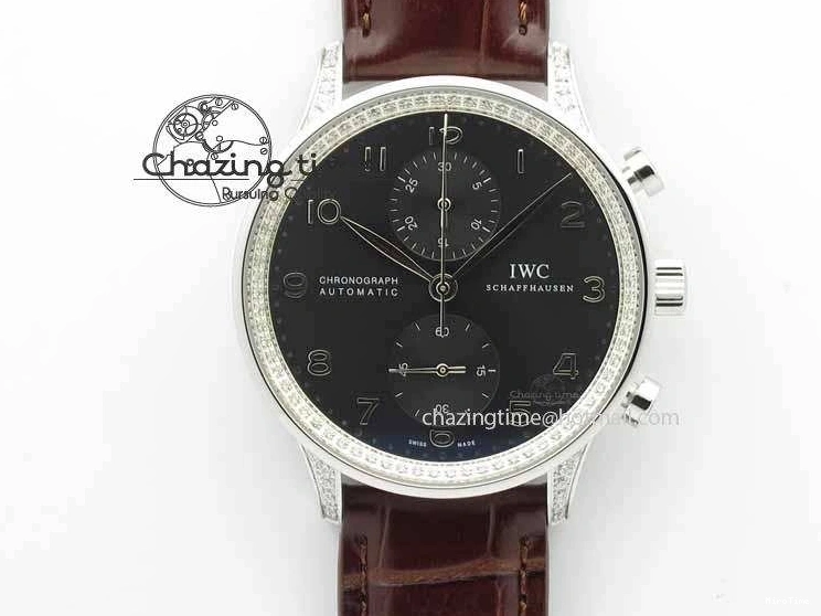 MIROTIME 0331 Unique Portuguese IW3714 Diam ZF V2 1:1 Best Edition Gray Dial On Brown Leather Strap A79350 (Slim Movement) 7250